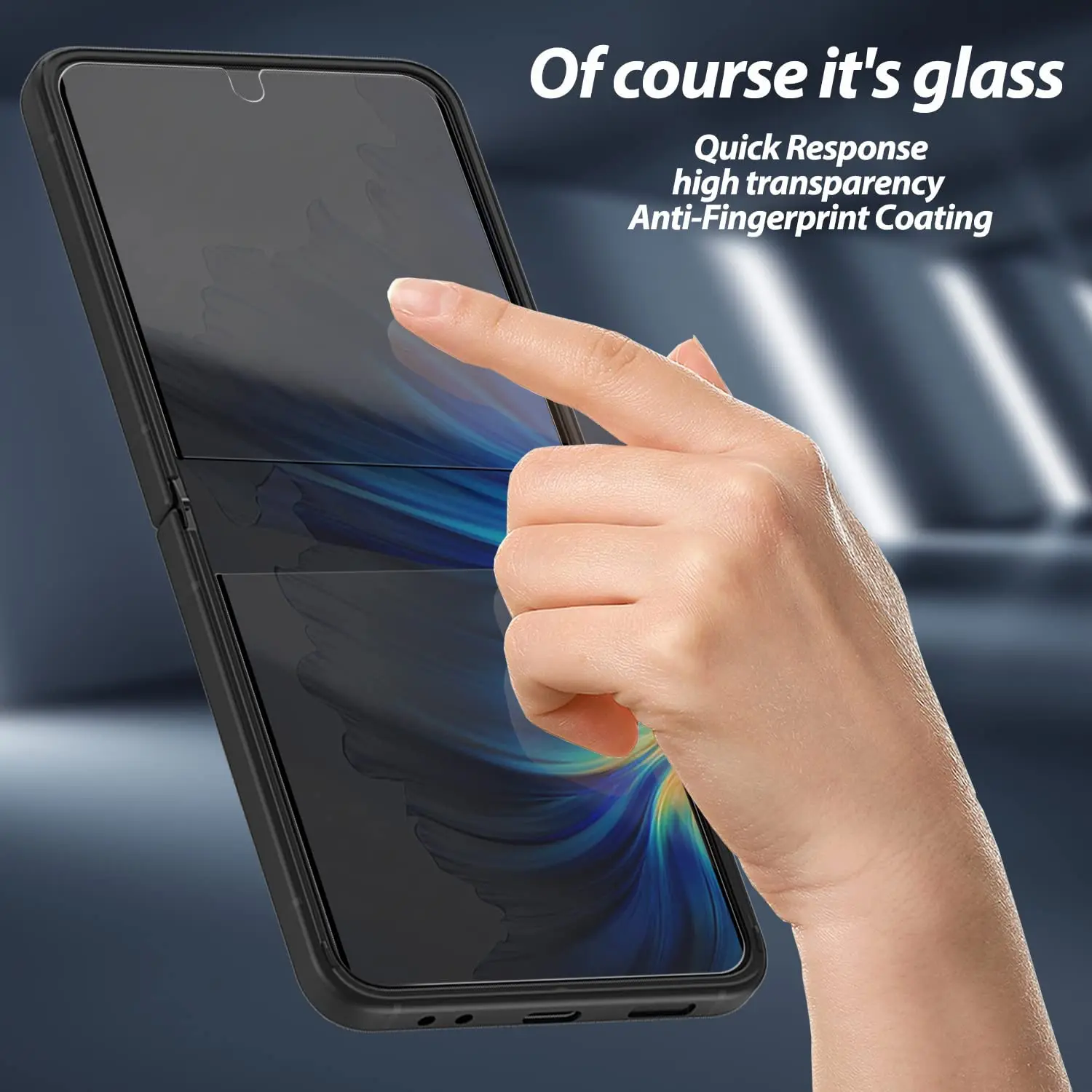 2pcs for Galaxy Z Flip 4 2022, Full Coverage Tempered Inner Glass [Easy Install] by Whitestone for Samsung Galaxy- 1pck