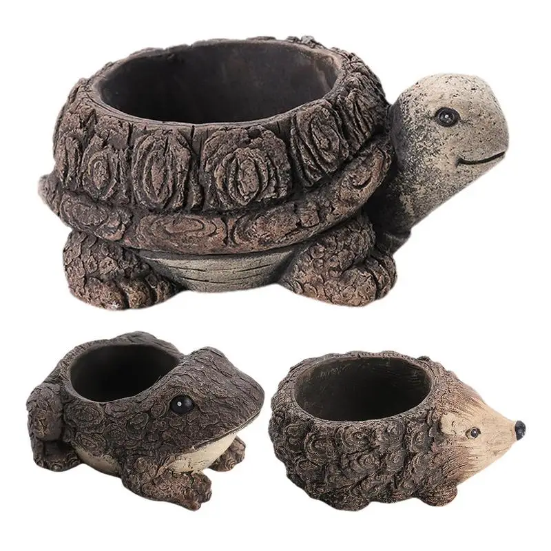 

Cartoon Animal Succulent Flower Pot Cute Turtle Flowerpot Garden Planting Hedgehog Succulent Planter Home Decoration Ornaments