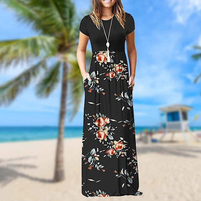 Long Maxi Dress for Women, Summer Sun Dresses with Pockets