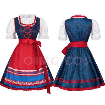 European and American Halloween costume German Beer Festival costume dress plaid set Bavarian women's clothing