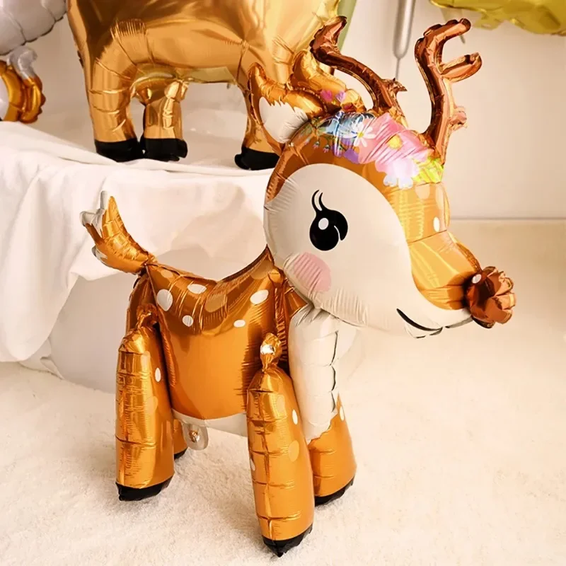 Animal Theme Foil Balloon Cute Squirrel Giraffe Elephant Leopard Fox Helium BalloonBirthday Party Decorations Kid Toy Air Globos