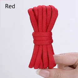 Durable Oval Athletic Shoe Laces - Fade - Resistant Half Round Strings - 180 cm (Red)