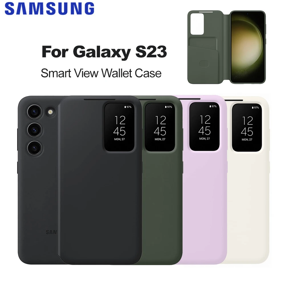 Smart View Wallet Case for Smartphones - Premium Cover with S-View Feature