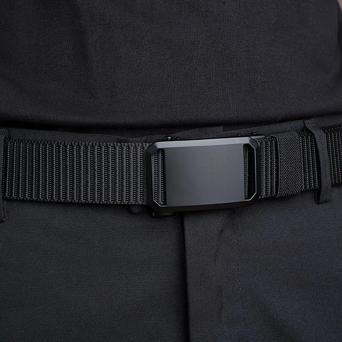 Neuer Gürtel mit automatischer Schnalle, Canvas, taktische Arbeitskleidung, lässiger Outdoor-Militär-Trainingshosengürtel für Herren – Detail 9
