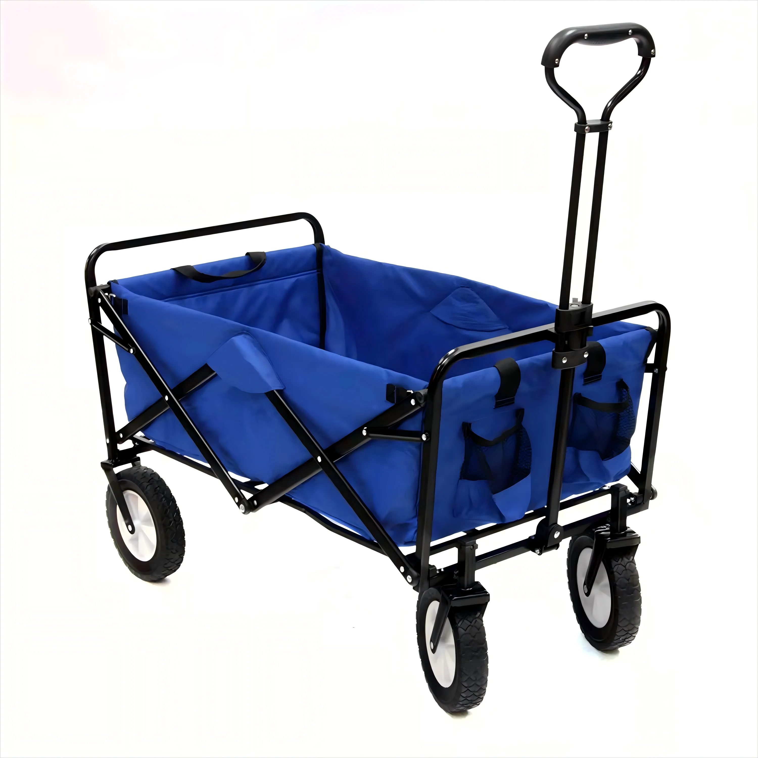 Portable Four-Wheel Wheel Camping Wagon Cart Family Outdoor Foldable Beach Trolley Customizable Support