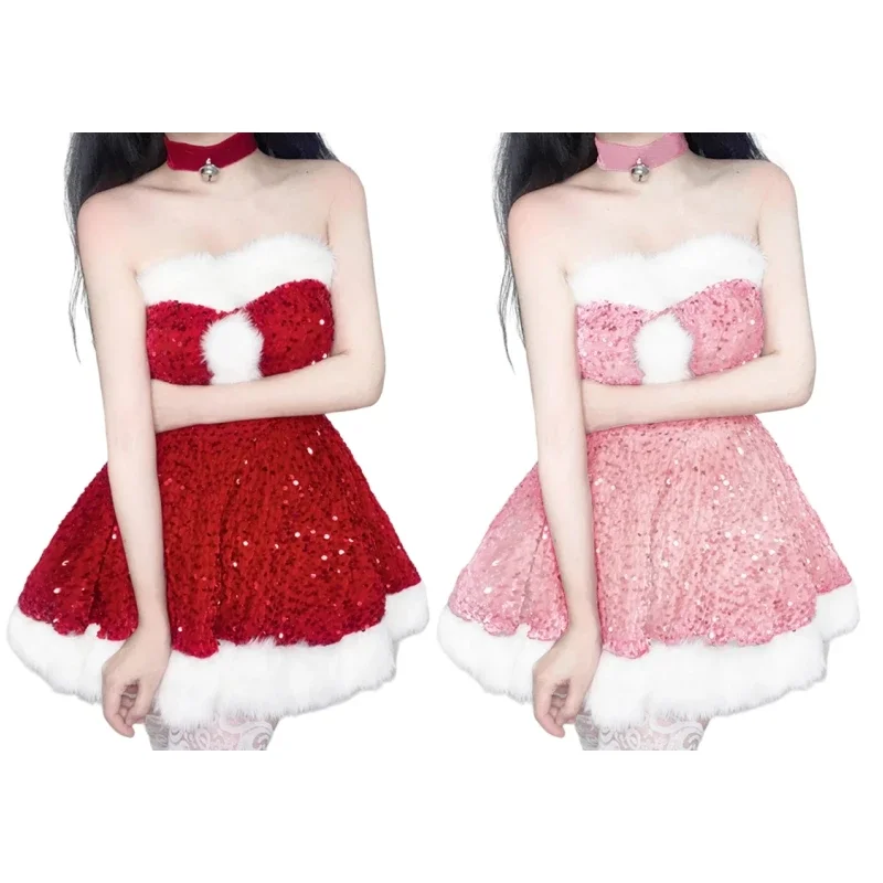 

Christmas Costumes Dress Women Cosplay Santa Claus Clothing Suit Xmas Sexy Lady Dress Girls Party Uniform Kawaii Dress up Outfit