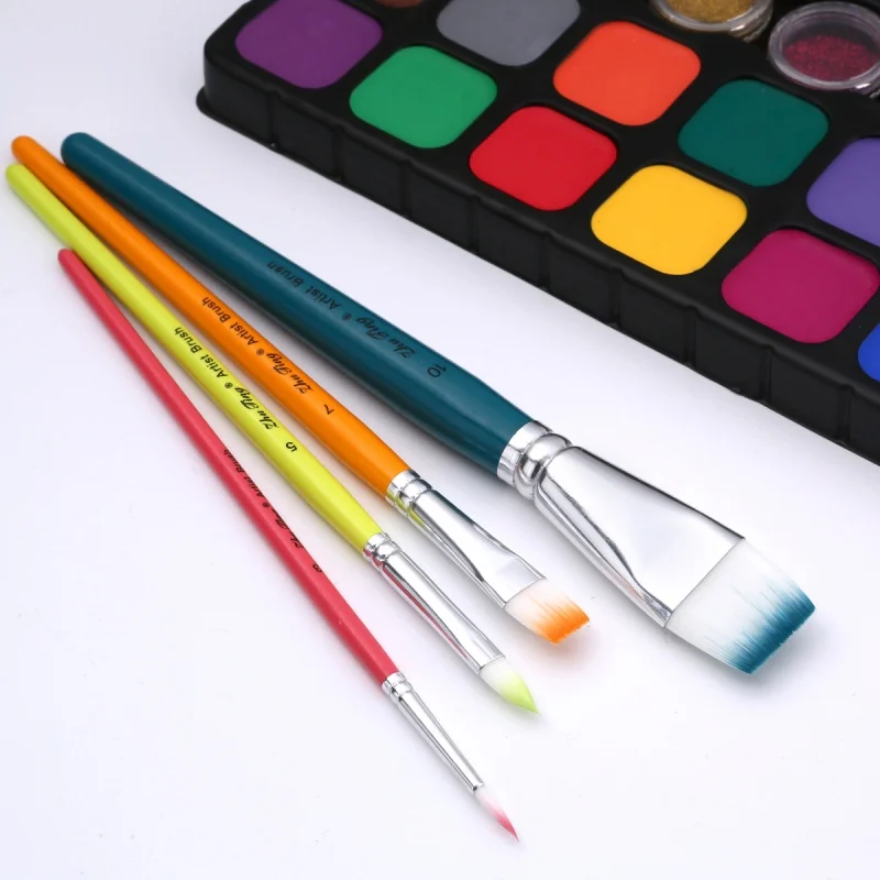 Pennelli per pittura del viso Set di strumenti per trucco per pittura del viso per bambini Pennelli per pittura del corpo - immagine 4