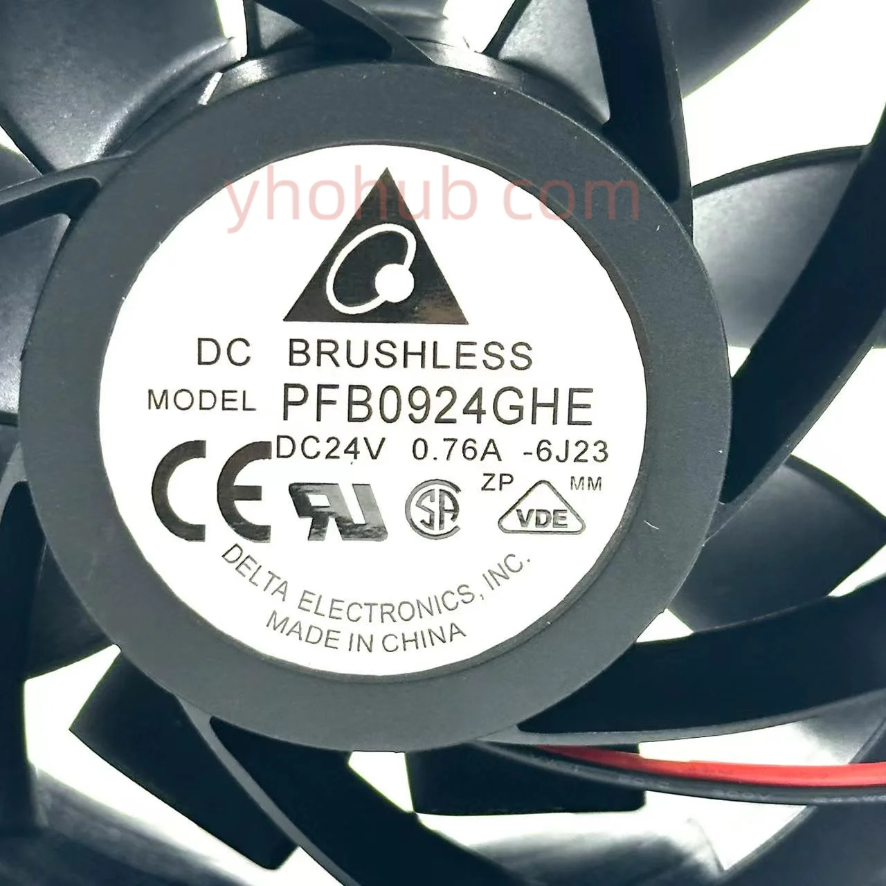 Delta Electronics Pfb0924ghe 6j23 dc 24v 0.76a 90x90x38 mm Ventilador de Refrigeração do Servidor de Fios - Imagem 2