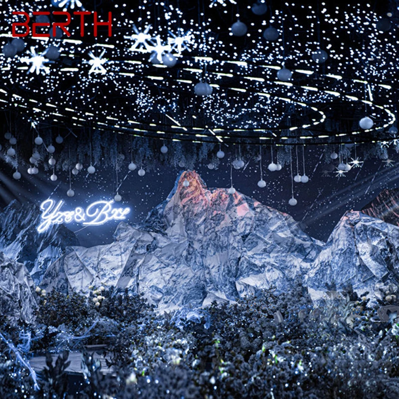 

BERTH Modern Wedding Pendant Meteor Shower Horse Lantern Atmosphere LED Evening Stage Props Background Decoration Light