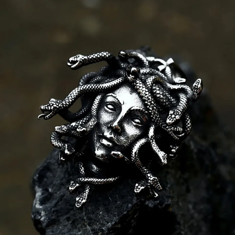 Gothic 316l Edelstahl klassische Medusa Anhänger Halskette für Männer Frauen Mode Vintage Schlange Halskette Party Schmuck Großhandel