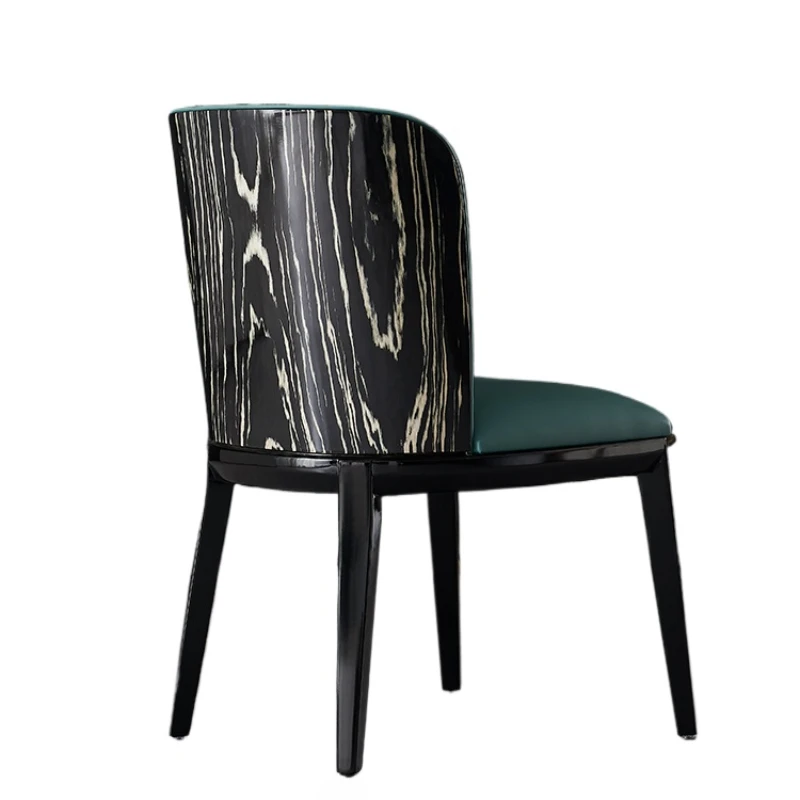 1 Nordic solid wood, modern and simple home, Qatan cafe reception chair, painted back chair