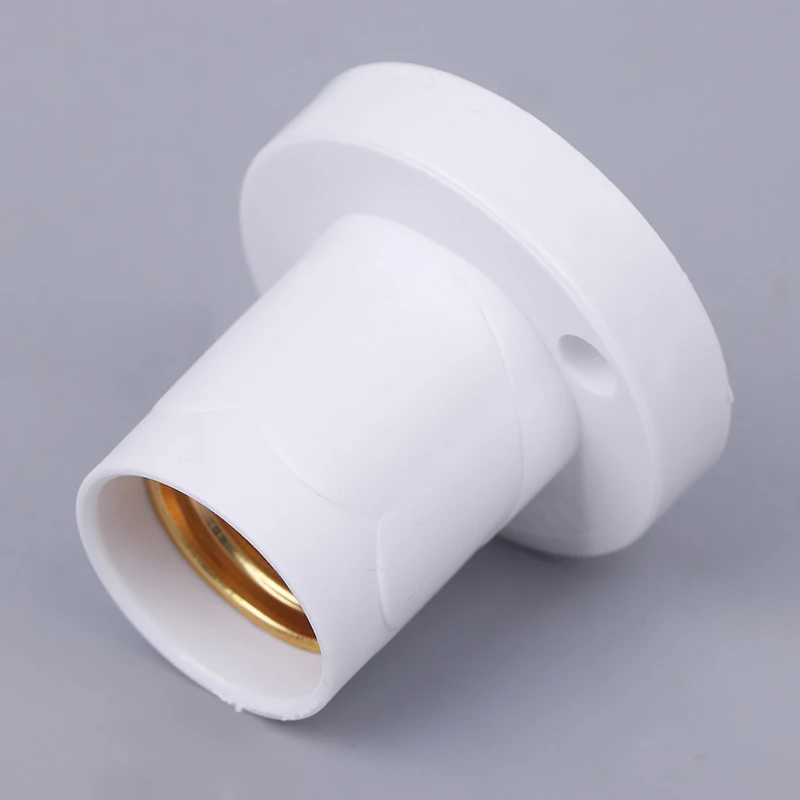 1pcs 230V 10A Flat Rotatable Straight Oblique E27 White Lamp Holder Screw Led Lighting Bulb Head Base
