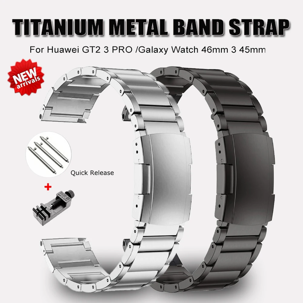 

22mm Titanium Strap For Samsung Galaxy Watch 46mm Gear S3 For Huawei Watch GT 2 3 Pro Luxury Business Band For Amazfit GTR 47mm