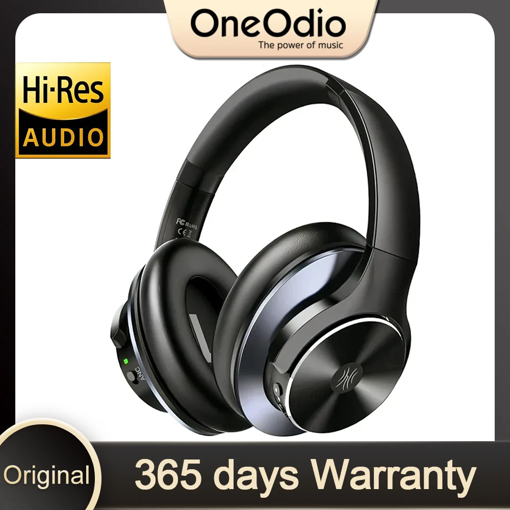 

Oneodio A10 Hybrid Active Noise Cancelling Headphones Bluetooth With Hi-Res Audio Over Ear Wireless Headset ANC With Microphone