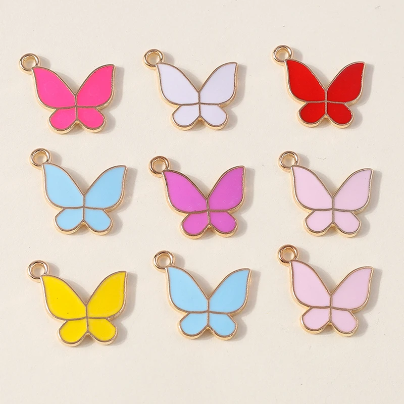 Leslie 10 Stück gemischte Stile, neue bunte Schmetterlings-Charms für baumelnde Ohrringe, Armbänder, Halsketten, Tier-Anhänger, DIY-Schmuckherstellung – Detail 40