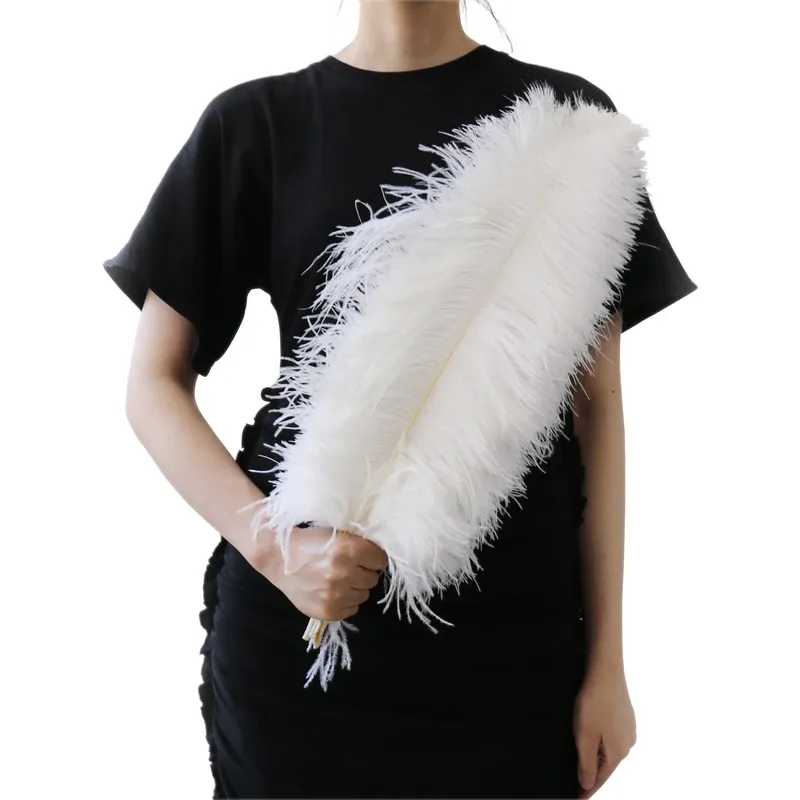5-75cm large White Ostrich Feathers Wedding Dress Costume home garden Design Vase Decoration Carnival stage performance props