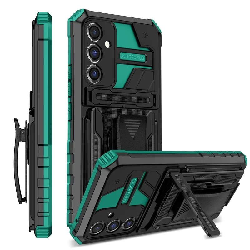 Durable Armor Case with Belt Clip Holster and Kickstand