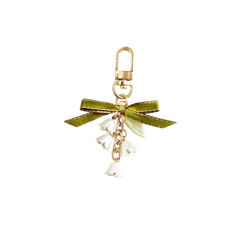 Car Keychain Cute Tulip Flowers Strap Lanyards Charms Car Big Round Chain Keychain Bag Pendant