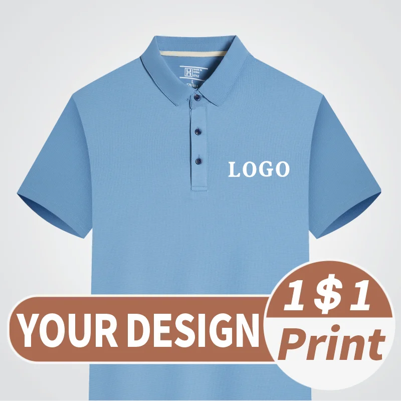 Customized men's quick drying clothing Sweat-wicking and breathable Polo embroidery Shirt design pattern logo Casual short DIY