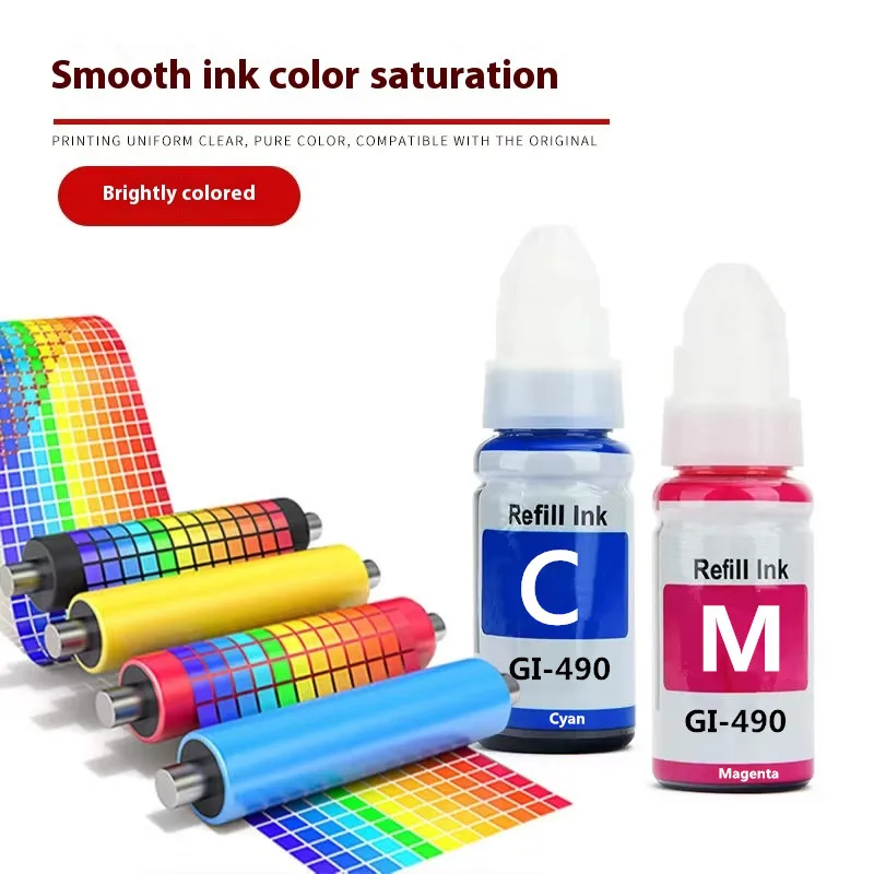 GI-490 Compatible Color Water Based Bottle Refill Ink for Canon Pixma G3411 G2410 G2411 Printer