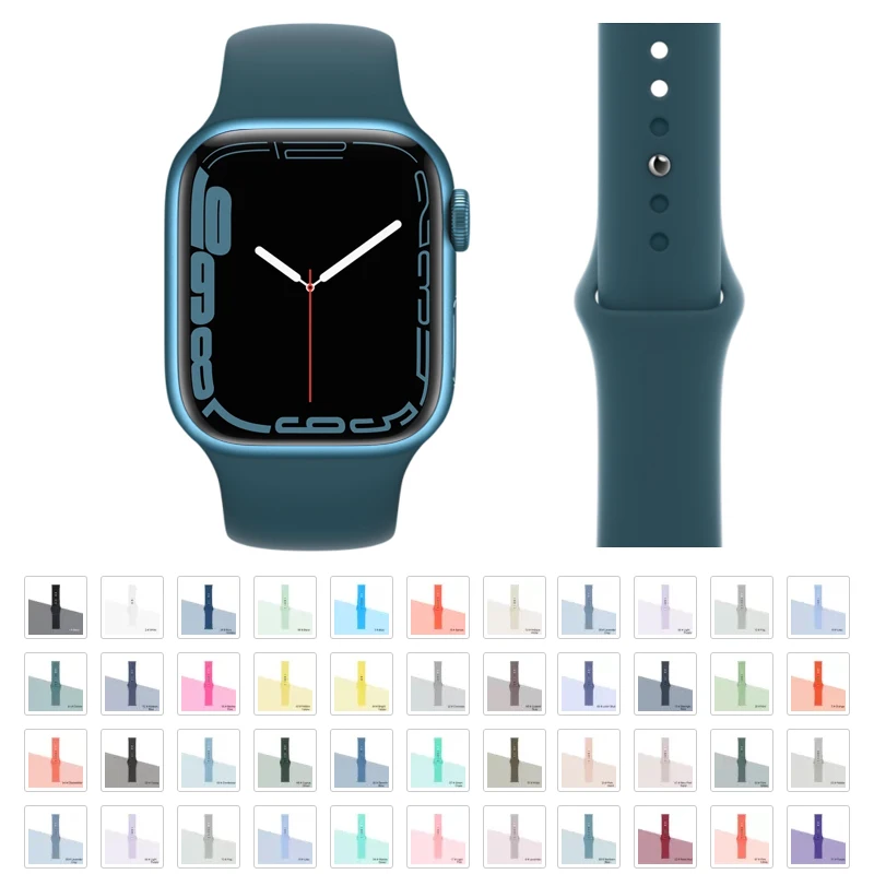 Silicone Strap For Apple Watch band 45mm 41mm 44mm 40mm 38mm 42mm Watchband Bracelet Correa For Iwatch Series 6 Se 5 4 3 7