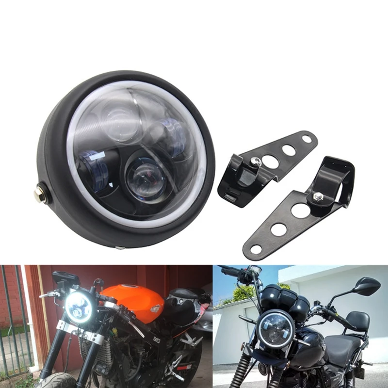 

6,5 дюймовая лампа для мотоцикла, фара Hilo, головная лампа, лампа DRL для Sportster Cafe Racer Bobber