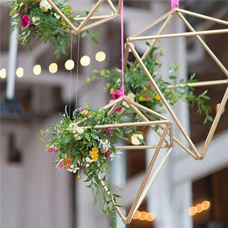 

15 Packs Air Plant Holder Mini Metal Tabletop Himmeli Decor Modern Geometric Planter Tillandsia Air Fern Display Stand