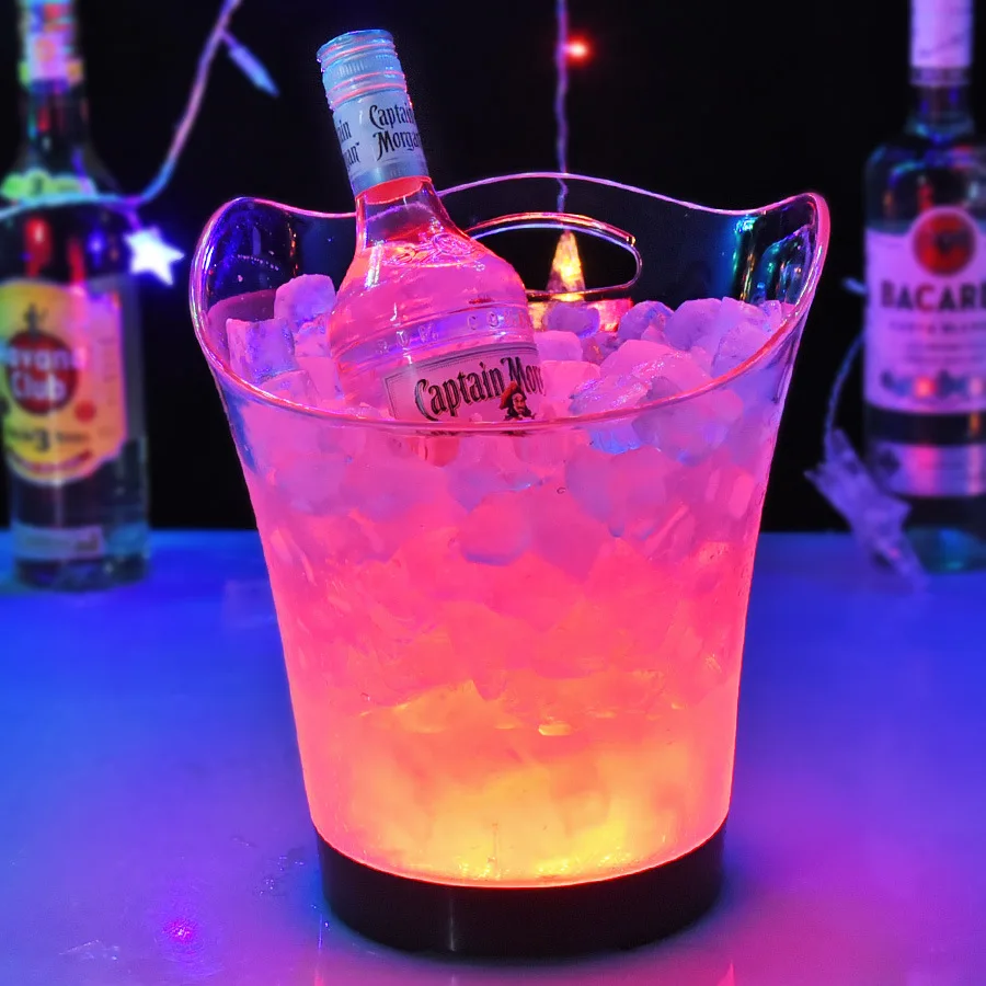 6L Ice Bucket Transparent Ingot-Shaped Ice Bucket Champagne Red Wine Beer Hotel Wine Storage Home Bar Tools