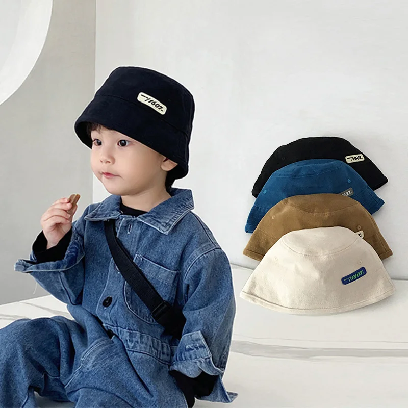 

Korean Letter Baby Bucket Hat Summer Outdoor Baby Boys Girls Fisherman Cap Toddler Kids Beach Panama Sun Hats Bonnet