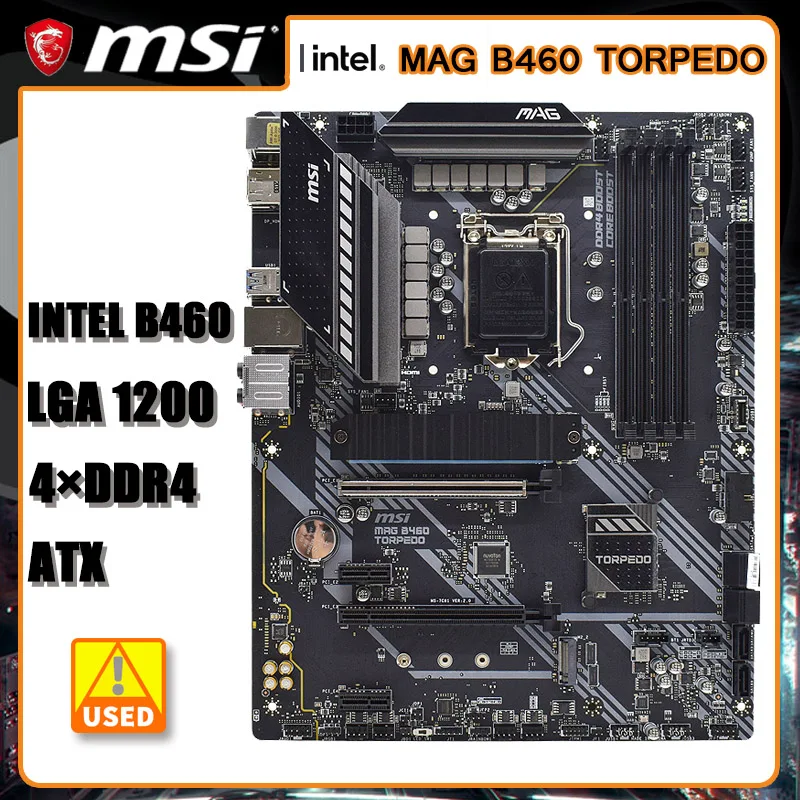1200 Scheda Madre Msi Mag B460 Scheda Madre Siluro Ddr4 128Gb Intel B460 Pci-E 3.0 M.2 Sata Iii Usb3.2 Hdmi Atx