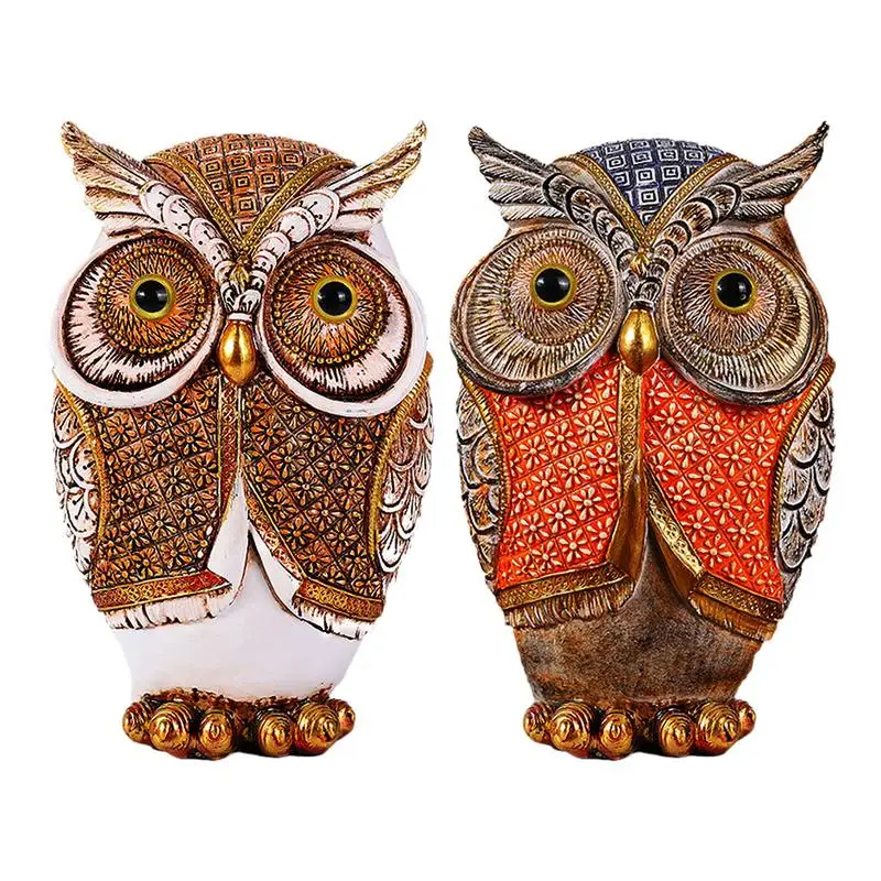 

Cute Owls Animal Resin Miniatures Figurine Craft Shelf Decor Home Fairy Garden Ornament Decoration Non Fade Owl Figurines