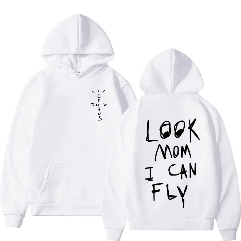 Sudadera con capucha para hombre y mujer, suéter con estampado de álbum rapero, Cactus Jack, moda informal, estilo Hip Hop, ropa de calle de gran tamaño