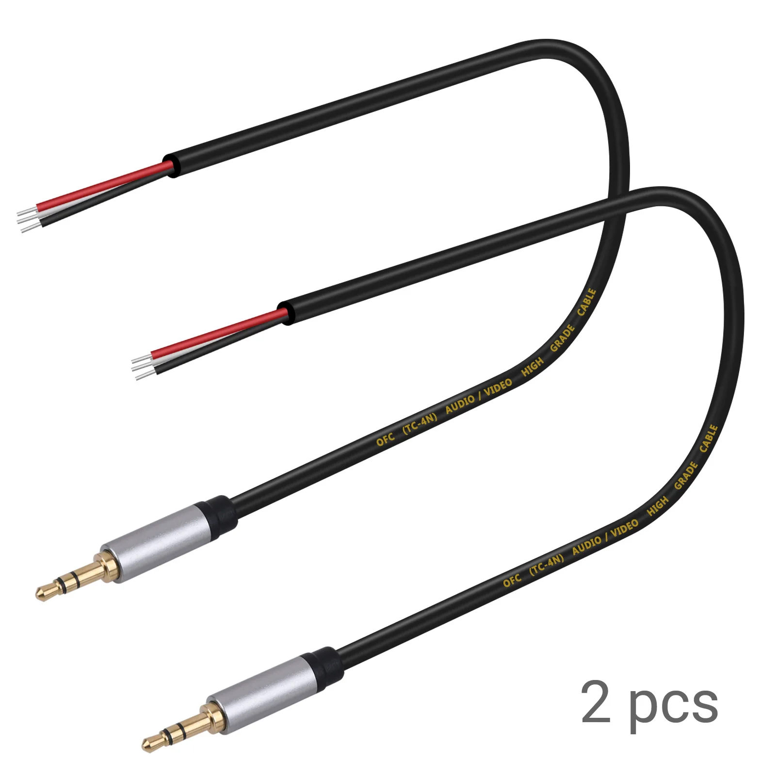 

Replacement 3.5mm Male Plug to Bare Wire Open End TRS 3 Pole Stereo 1/8" Plug Jack Audio Cable for Headset Earphone Cable Repair