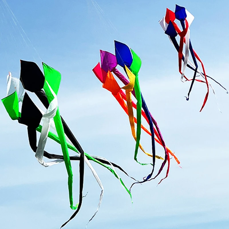 3D 4-meter Rainbow Colorful Nylon Soft Inflatable Kite Hanger Float Tail Strap Spiral Tail Hanger Free Connecting Rod Package 3