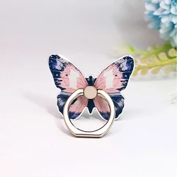 Luxury Universal Butterfly Phone Ring Holder - Elegant Adhesive Grip (Blue Pink)