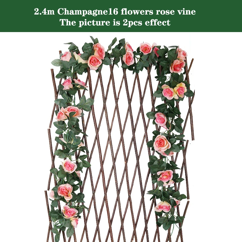 Silk Artificial Rose Vine Hanging Garland for Elegant Wall and Home Decoration