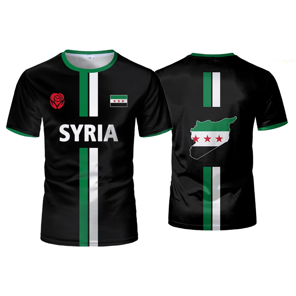 New Syria Football Jersey Men's Sports T-shirts Syrian Flag Street Oversized Tops Unisex Casual Graphic T-shirts Mens Gifts 3