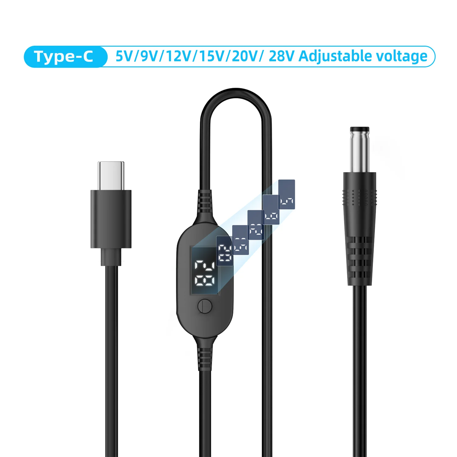 รูปสินค้า สายแปลงไฟ USB-C ปรับแรงดันได้ 140W สำหรับแล็ปท็อปและอุปกรณ์อิเล็กทรอนิกส์
