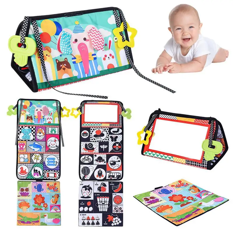 

Soft Cloth Books For Kids Interactive Foldable Felt Busy Book Travel Activity Book With Mirror Early Education & Sensory