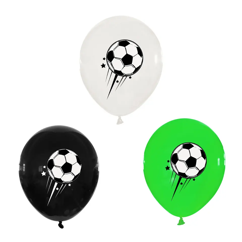 24 Palloncini Per Compleanno A Tema Calcio – Decorazioni Verdi E Bianche Con Striscione, Palloncini In Lattice E Foil