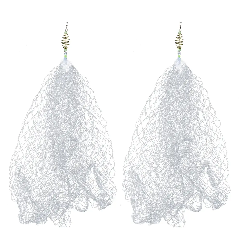 Fishing Net Fishing Landing Net 2pcs Fishing Net Carp Fishing Tackle Pesca Copper Spring Shoal Netting with Luminous Beads Mesh Net for Night