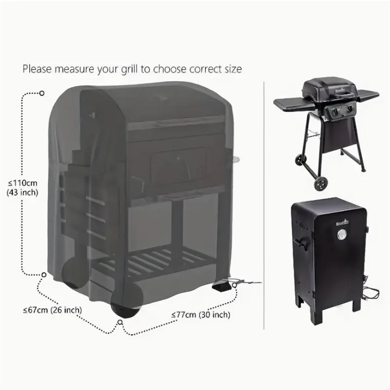 BBQ Cover bbq grill cover Outdoor Dust Waterproof Weber Heavy Duty Grill Cover Dust Rain Dust-Proof Stain Resistant BBQ Grill Protector