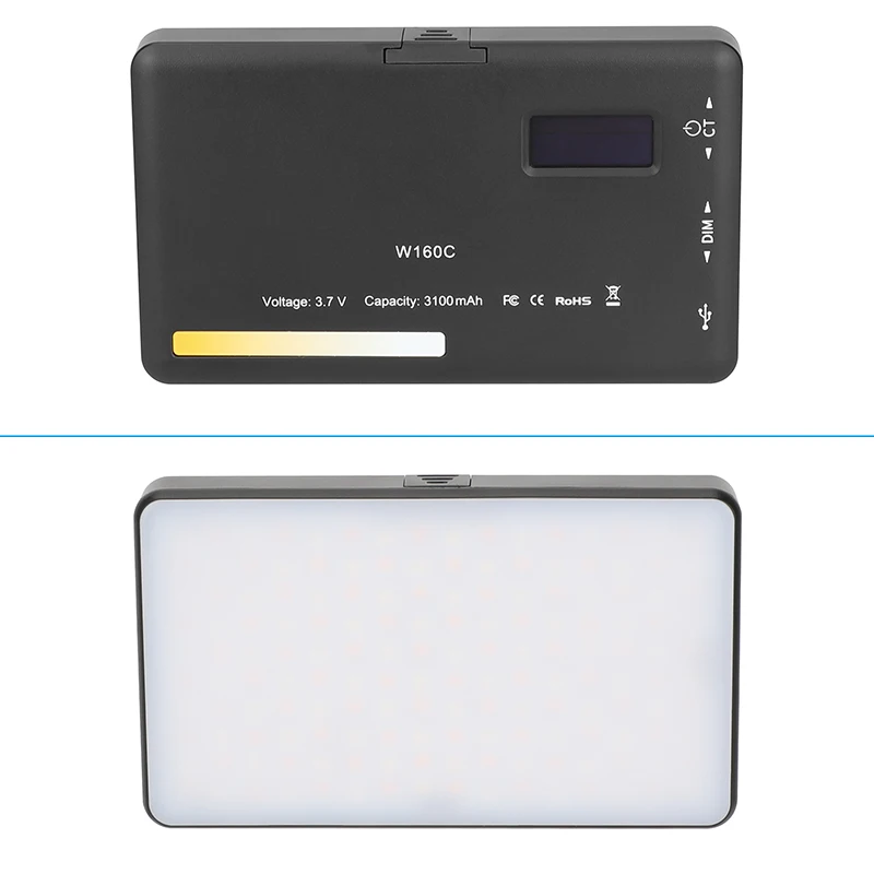 Bi-Color On-camera LED Video Light 2500 to 6500K 3100mAh with Shoe Adapter for D