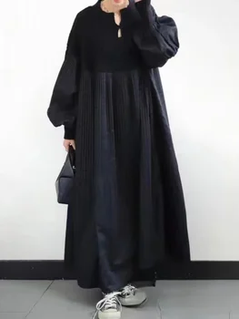 Abito moda coreano per donna 2023 autunno Solid Diamond maglione a scacchi abito Patchwork Streetwear abbigliamento donna oversize 1