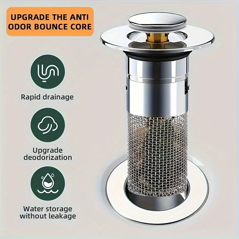 Bathroom Sink Plug Sink Drain Strainer Bathroom Water Stopper 1pc Stainless Steel Bathroom Sink Plug Stopper