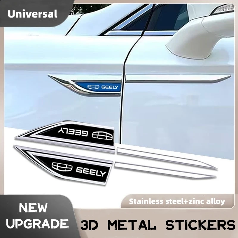 

2PCS Car Fender Side Badge Decal Rear Trunk Sticker Emblem Badge Decals For GEELY Coolray Aktie Tugella Atlas GC6 Vision X6