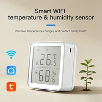 Tuya WiFi LCD Indoor Digital Electronic Temperature and Humidi Temperature and Humidity Sensor For Smart Life APP Remote Viewing