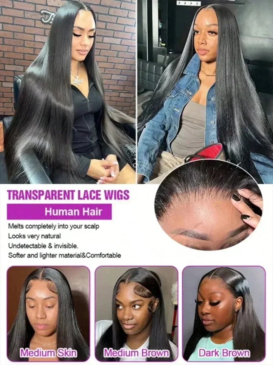 100% Human Hair 30 40 Inch Wigs 4x4 13x4 Hd Lace Wig 13x6 Hd Lace Human Hair Wig 300% Density Bone Straight Vietnamese Raw Hair 5