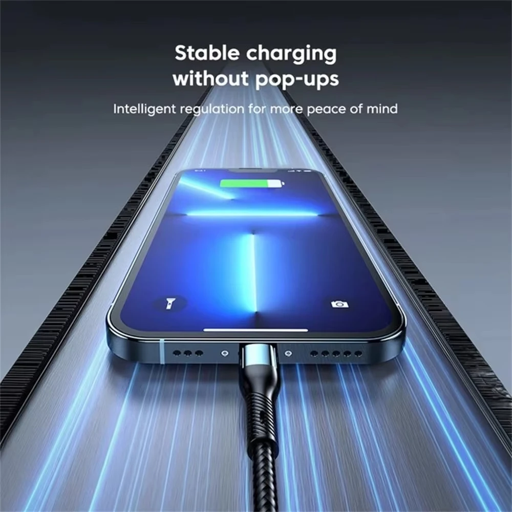 NNBILI 6A 120W 3 in 1 USB C타입 케이블 고속 충전 휴대폰 충전기 데이터 케이블 (아이폰, 삼성, 화웨이 고속 충전 마이크로 USB 케이블)