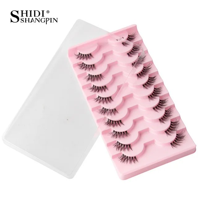 SHIDISHANGPIN Half Lashes Cat Eye Lashes 3D Natural Winged End Eye Elongated Eyelashes Fox Eye lashes Faux Mink Eyelashes Makeup